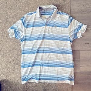 Under Armor White Gray and Blue polo - Mens XL